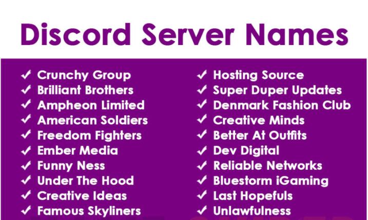 50+ Discord Server Names List 2024