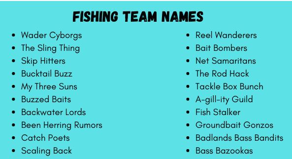 Fishing Names For Teams